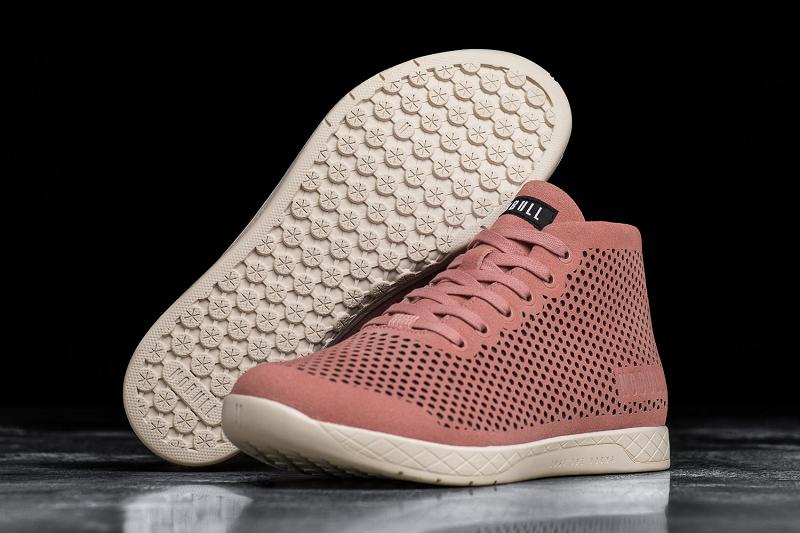 Men's Nobull Rose Suede Mid Trainers Rose | SG L2344I